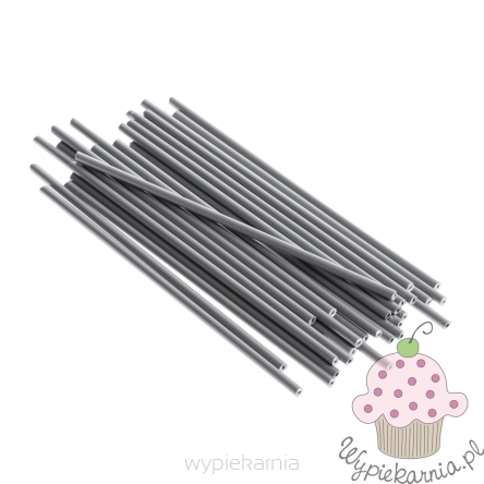 PATYCZKI DO LIZAKÓW 15CM - SREBRNE / SZARE - 30 SZTUK
