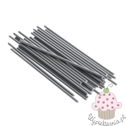 PATYCZKI DO LIZAKÓW 15CM - SREBRNE / SZARE - 30 SZTUK