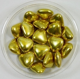 CZEKOLADOWE SERCA W POLEWIE - 20 SZTUK - ZŁOTE