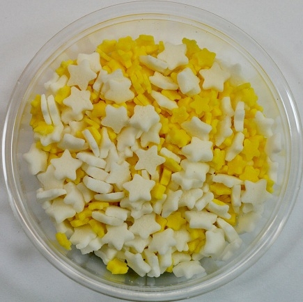 POSYPKA CUKROWA - BIAŁO-ŻÓŁTE GWIAZDKI - 13 gram